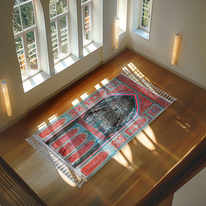 Turkish Prayer Rug, Ottoman Design, Soft Muslim Prayer Mat