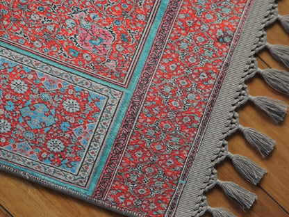 Turkish Prayer Rug, Ottoman Design, Soft Muslim Prayer Mat