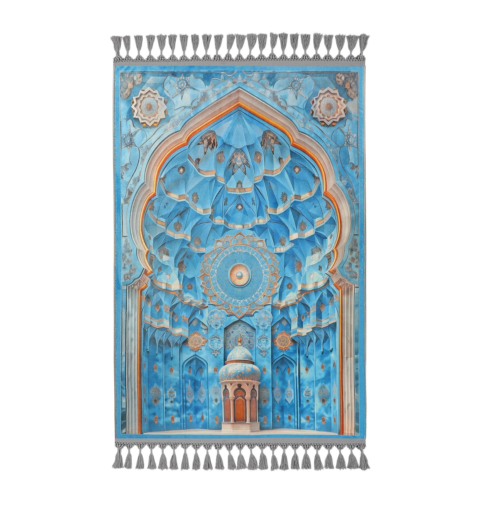 Turkish Prayer Rug, Ottoman Design, Soft Muslim Prayer Mat