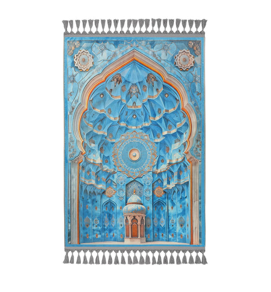 Turkish Prayer Rug, Ottoman Design, Soft Muslim Prayer Mat