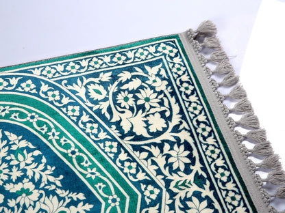 Turkish Prayer Rug, Soft Muslim Prayer Mat, Ottoman Design