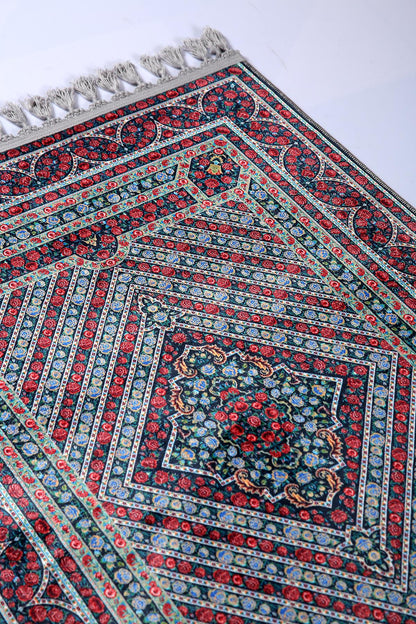 Turkish Prayer Rug, Ottoman Design, Soft Muslim Prayer Mat