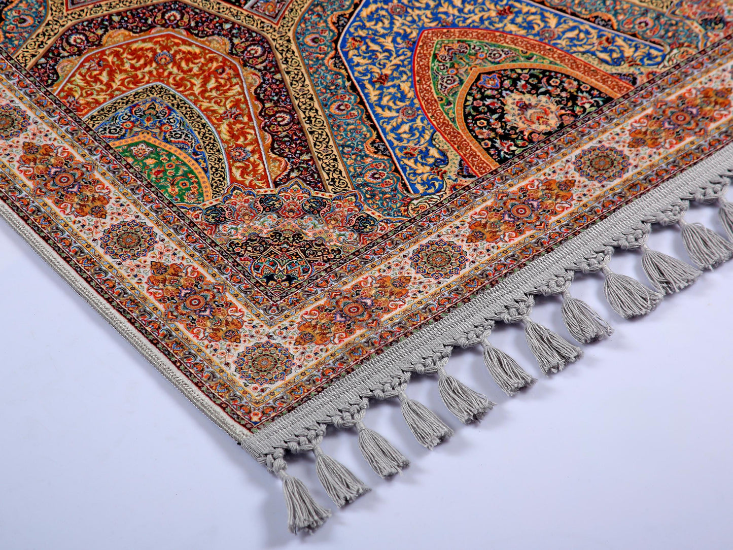 Turkish Prayer Rug, Soft Muslim Prayer Mat, Ottoman Design