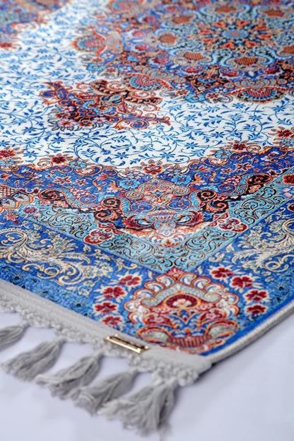 Turkish Prayer Rug, Soft Muslim Prayer Mat, Ottoman Design