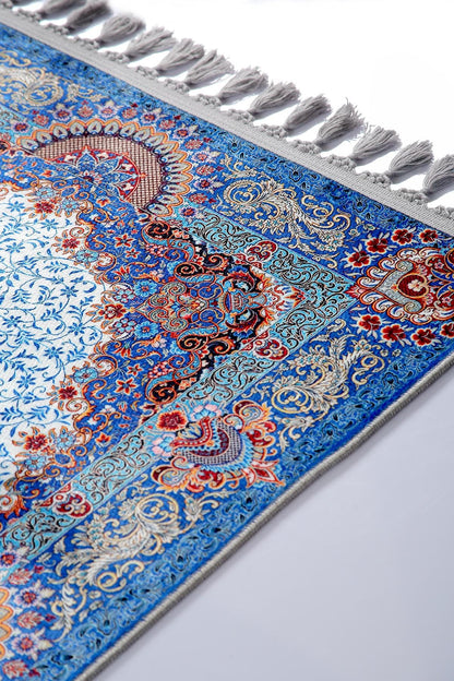Turkish Prayer Rug, Soft Muslim Prayer Mat, Ottoman Design