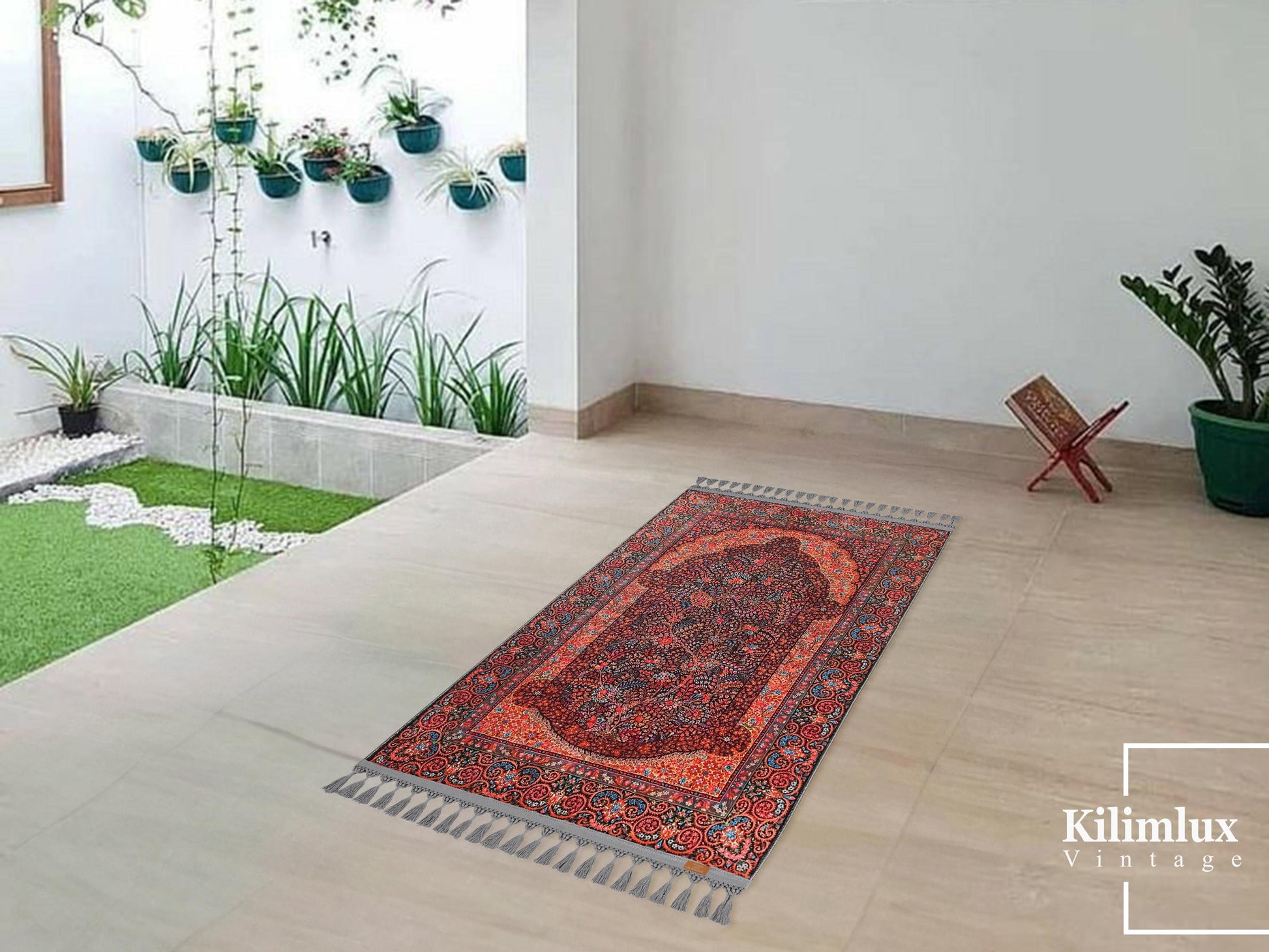 Turkish Prayer Rug, Ottoman Design, Soft Muslim Prayer Mat