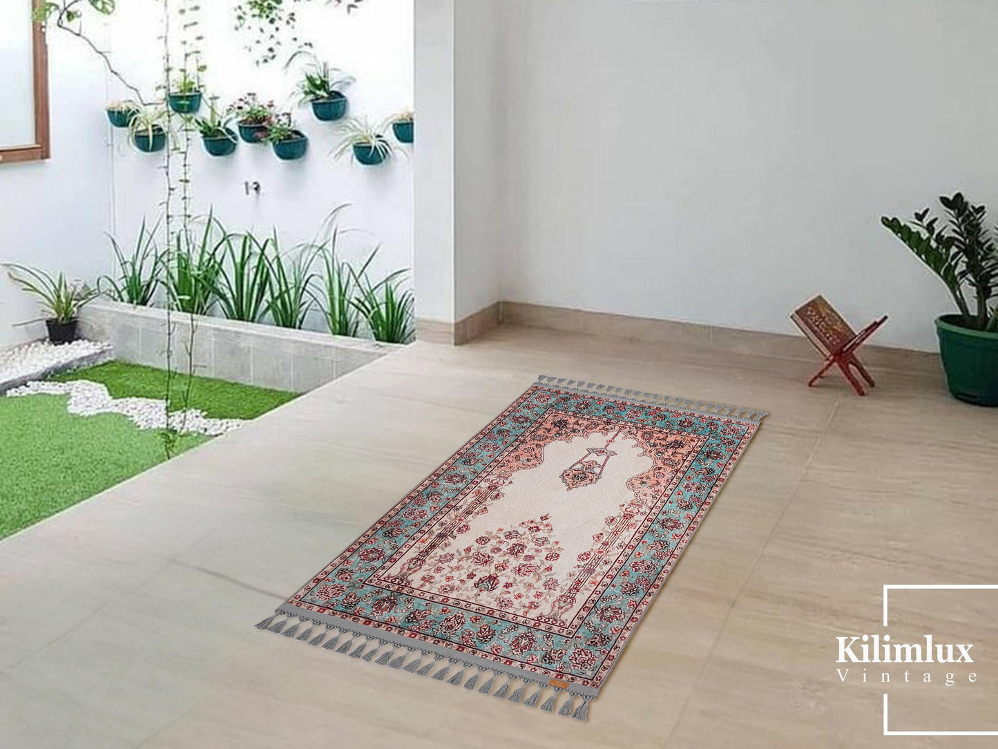 Turkish Prayer Rug, Ottoman Design, Muslim Prayer Mat