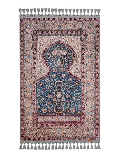 Turkish Prayer Rug, Digital Print Ottoman Design, Muslim Prayer Mat