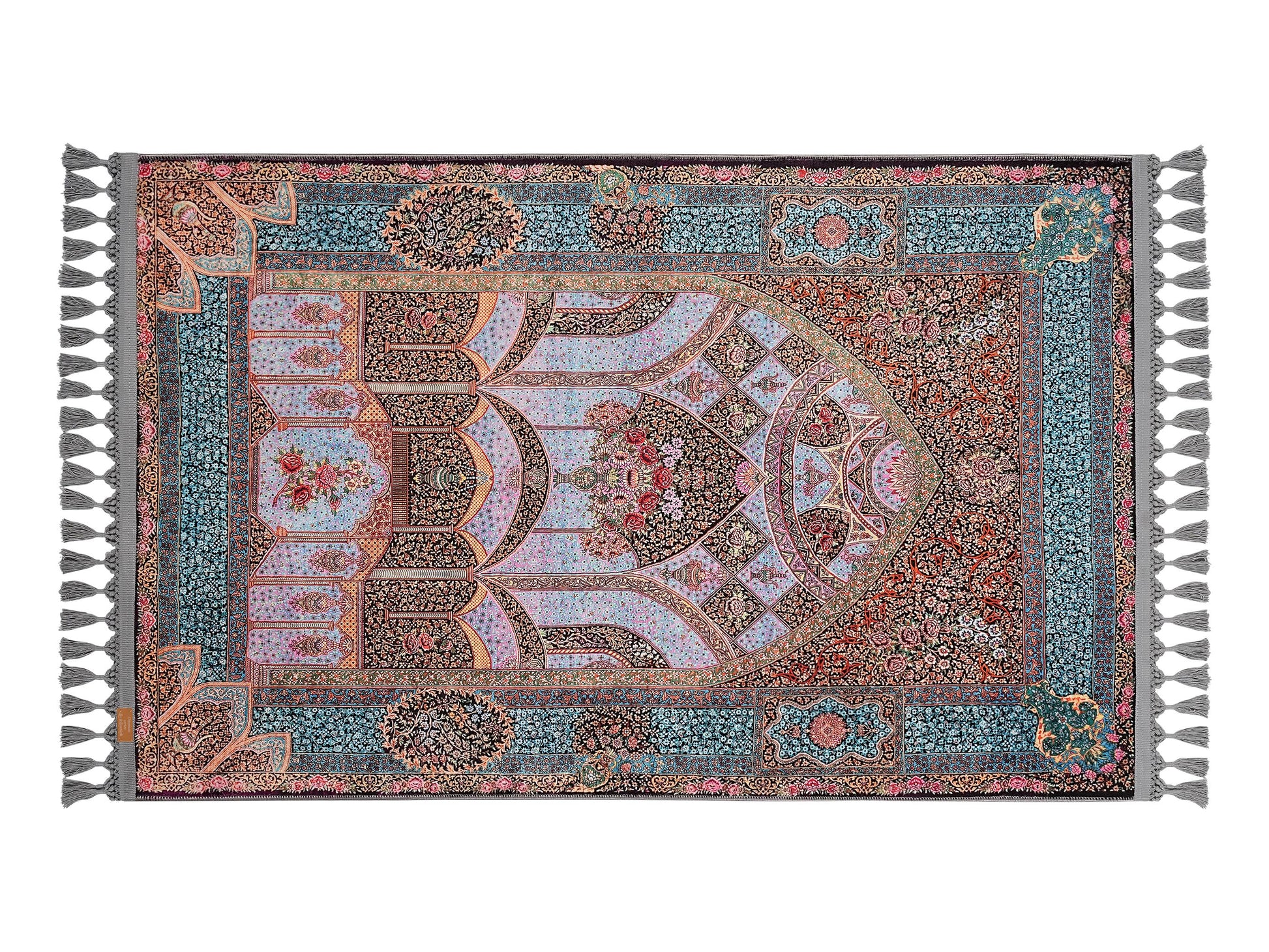 Turkish Prayer Rug, Ottoman Design Seccade, Soft Muslim Prayer Mat