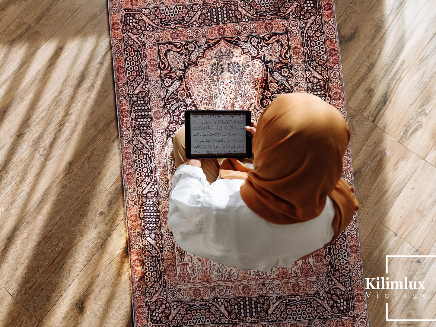 Turkish Prayer Rug, Soft Muslim Prayer Mat, Ottoman Design