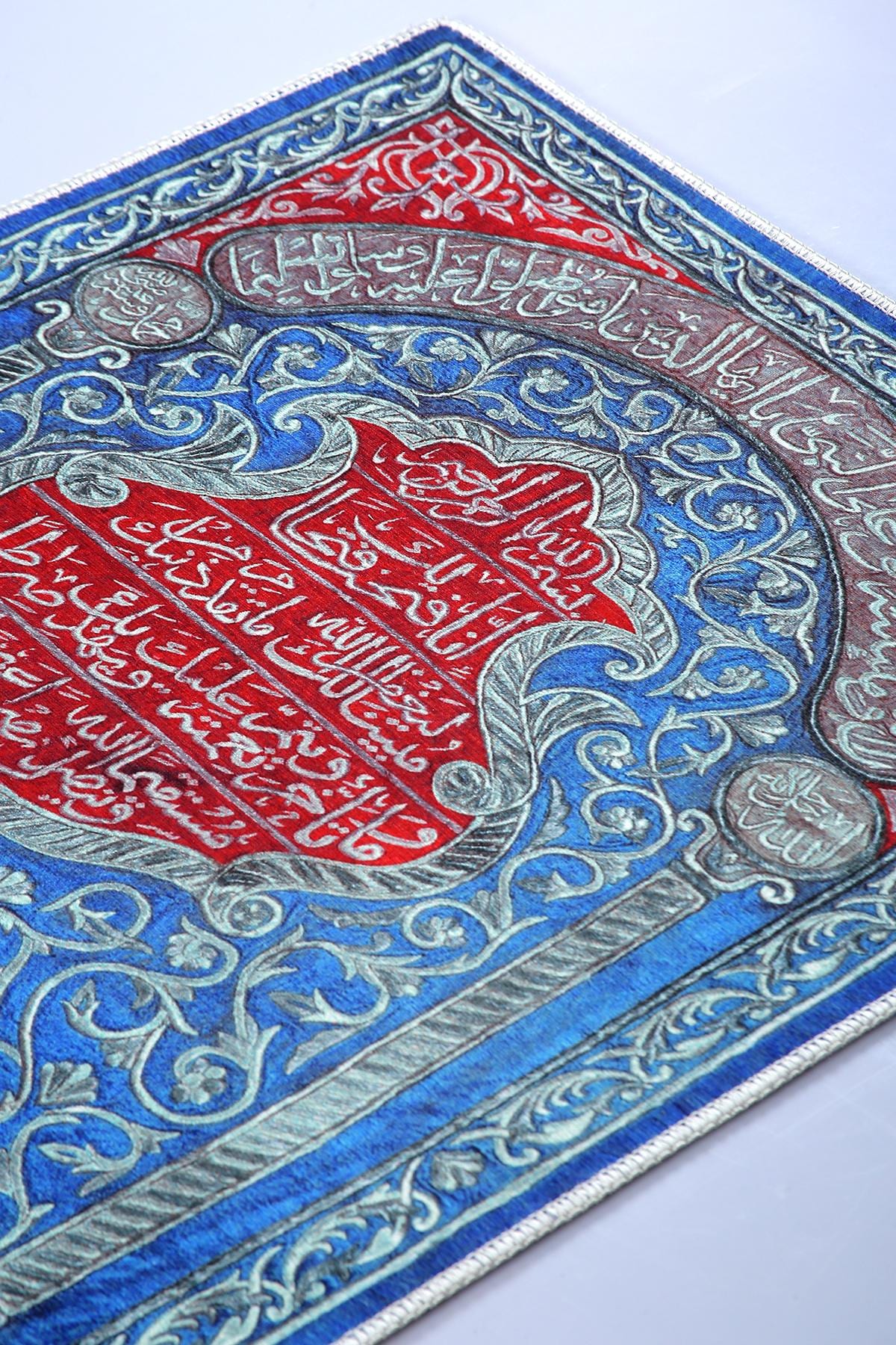 Turkish Prayer Rug, Soft Muslim Prayer Mat, Ottoman Design