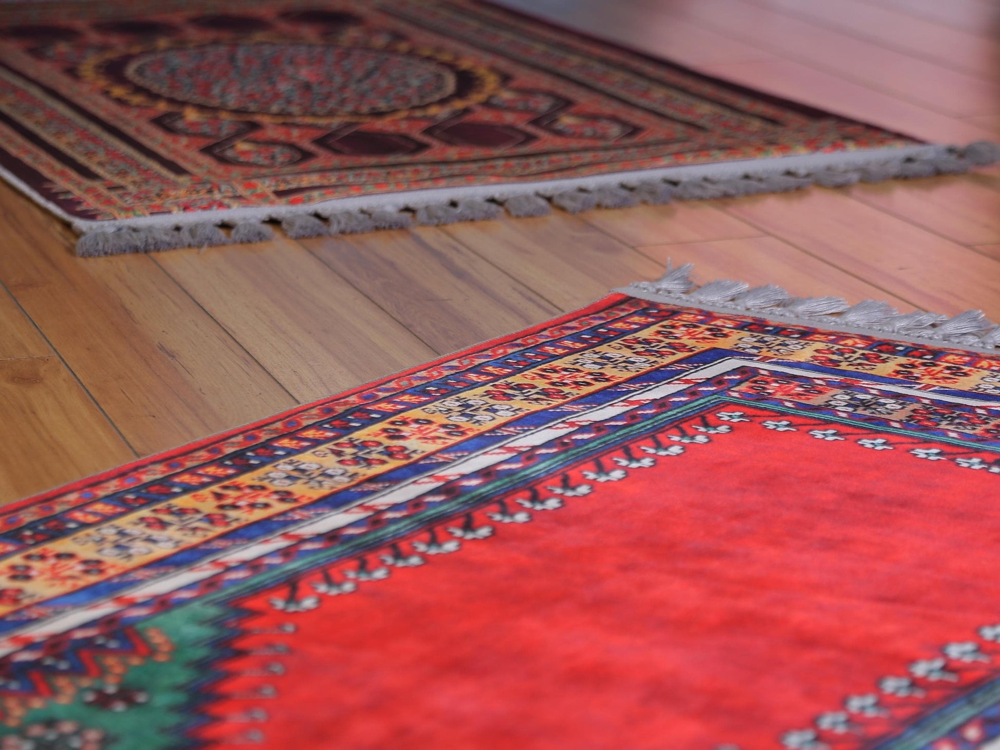 Turkish Prayer Rug, Soft Muslim Prayer Mat, Ottoman Design