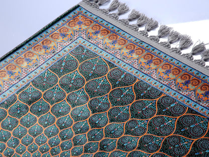 Turkish Prayer Rug, Traditional Ottoman Design, Soft Muslim Prayer Mat