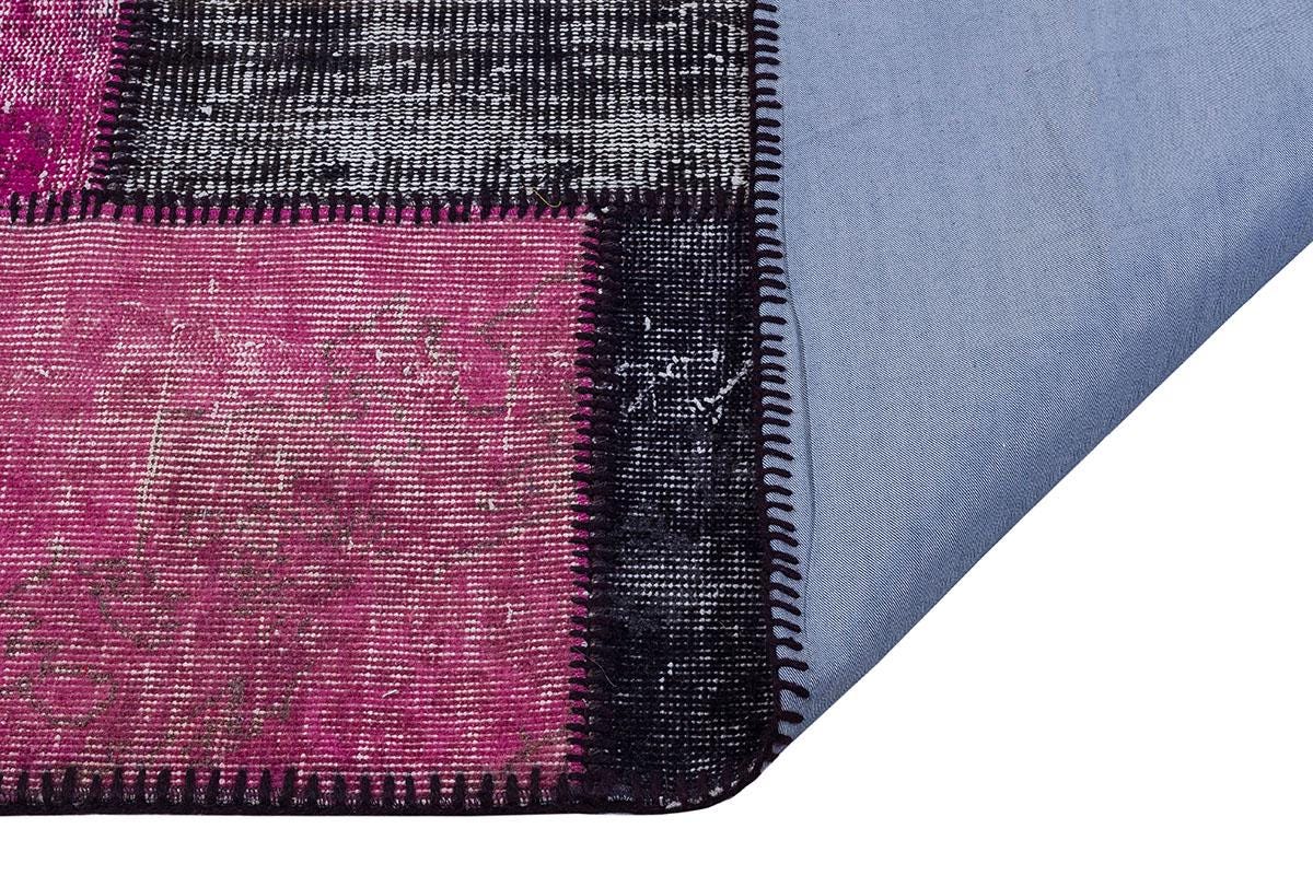 5.6x8, Handmade Wool Turkish Patchwork Rug – Vintage, Bohemian, One-of-a-Kind Area Rug