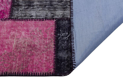 5.6x8, Handmade Wool Turkish Patchwork Rug – Vintage, Bohemian, One-of-a-Kind Area Rug