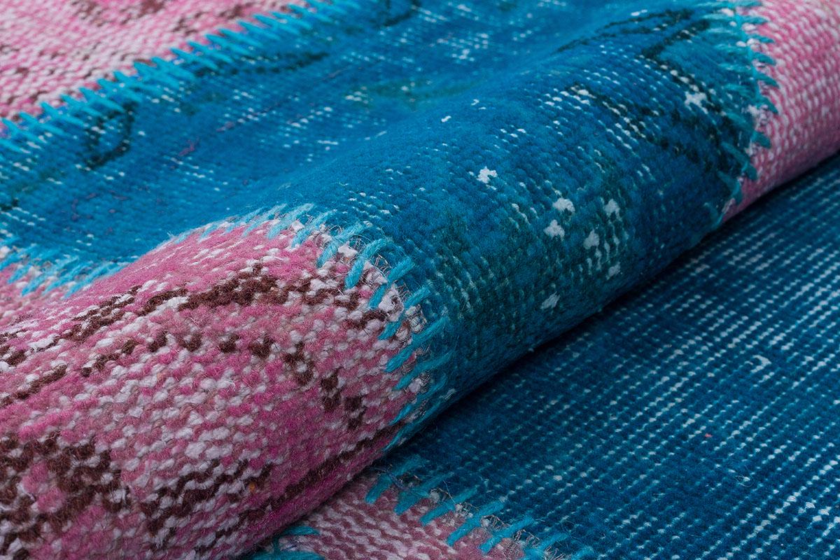 5.6x8, Handmade Wool Turkish Patchwork Rug – Vintage, Bohemian, One-of-a-Kind Area Rug