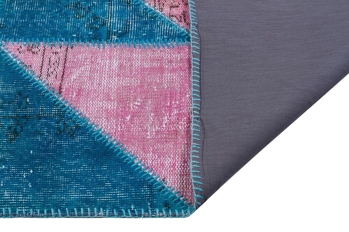 5.6x8, Handmade Wool Turkish Patchwork Rug – Vintage, Bohemian, One-of-a-Kind Area Rug