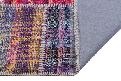 5.6x8, Handmade Wool Turkish Patchwork Rug – Vintage, Bohemian, One-of-a-Kind Area Rug