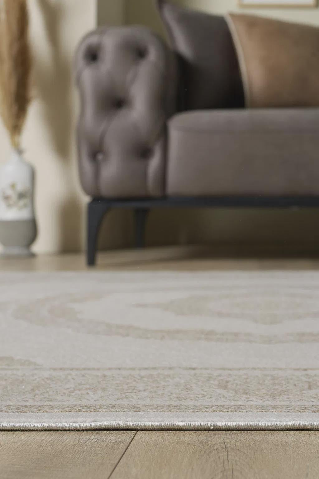8x11 ft, Beige Classic oriental Bamboo Rug: Fine Medallion carpet