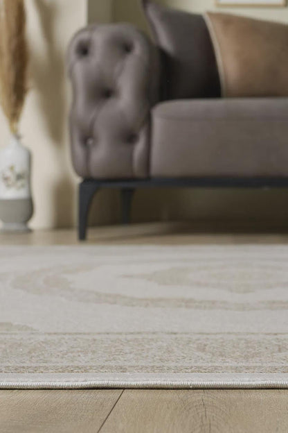 8x11 ft, Beige Classic oriental Bamboo Rug: Fine Medallion carpet