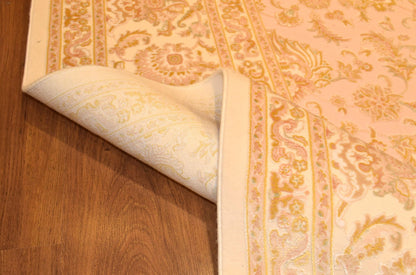 7x10 ft, Fine quality Classic oriental Pink Rug with fringes