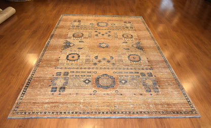 7x10 ft, Brown Classic Mamluk Rug made with viscose yarn