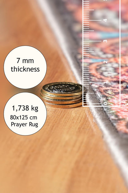 Turkish Prayer Rug, Soft Muslim Prayer Mat, Ottoman Design