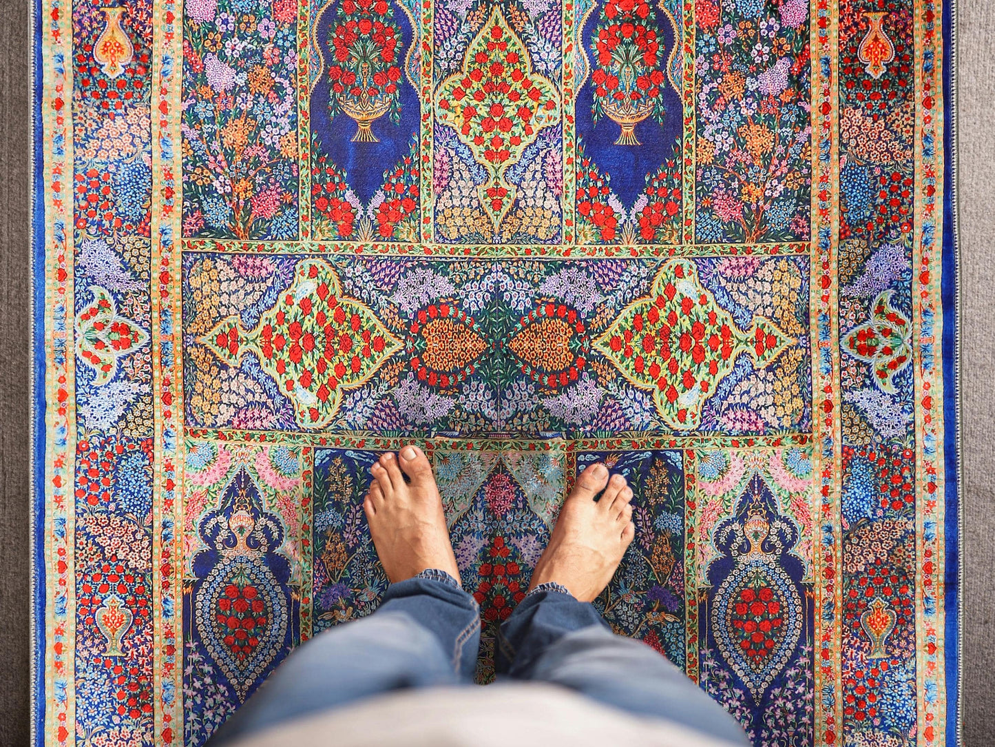 Turkish Prayer Rug, Ottoman Design, Soft Muslim Prayer Mat