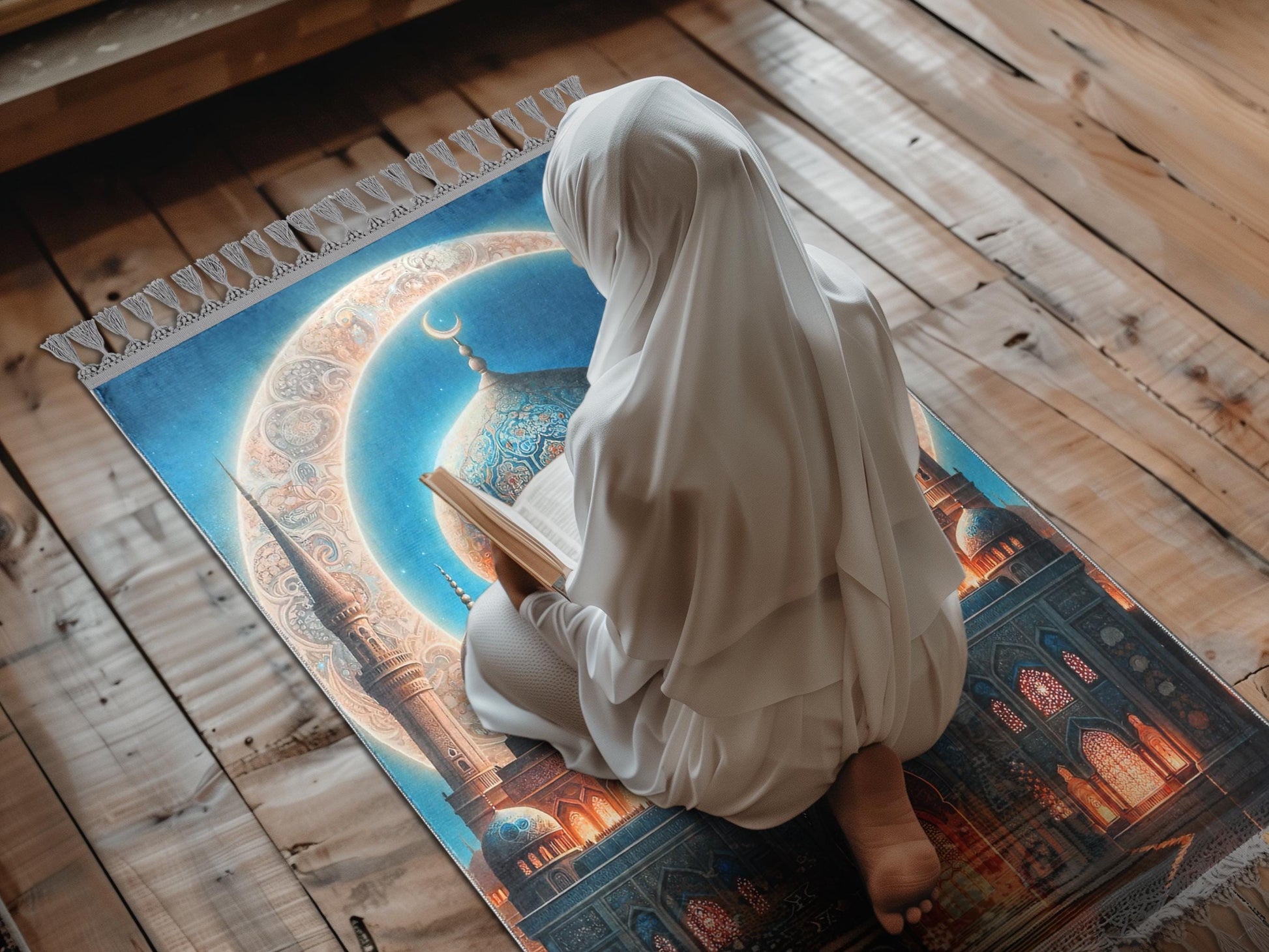 Turkish Prayer Rug, Digital Ottoman Design, Muslim Prayer Mat