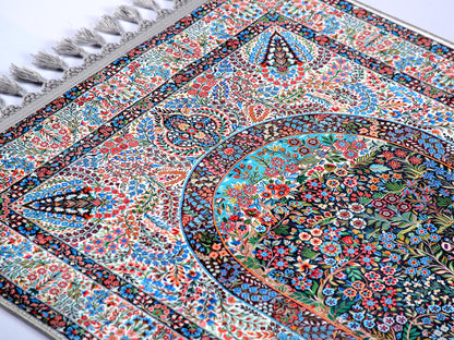 Turkish Prayer Rug, Ottoman Design, Soft Muslim Prayer Mat