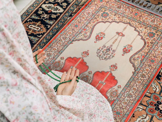 Turkish Prayer Rug, Soft Muslim Prayer Mat, Ottoman Design