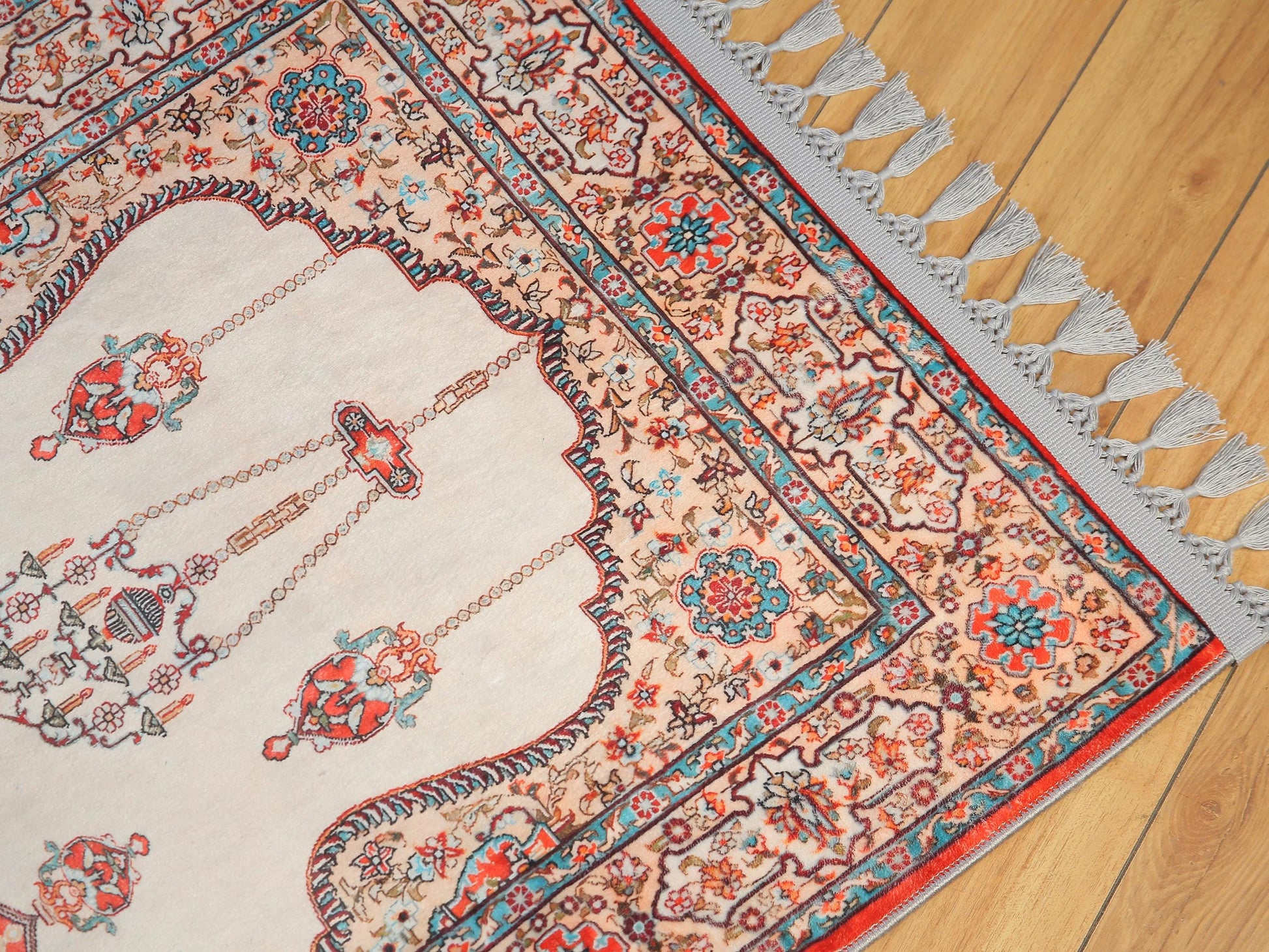 Turkish Prayer Rug, Soft Muslim Prayer Mat, Ottoman Design