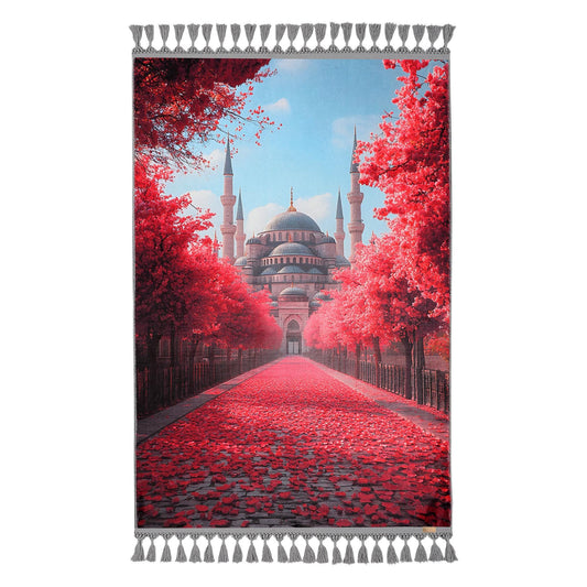 Turkish Prayer Rug, Ottoman Design, Soft Muslim Prayer Mat