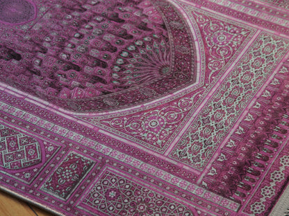 Turkish Prayer Rug, Ottoman Design, Soft Muslim Prayer Mat