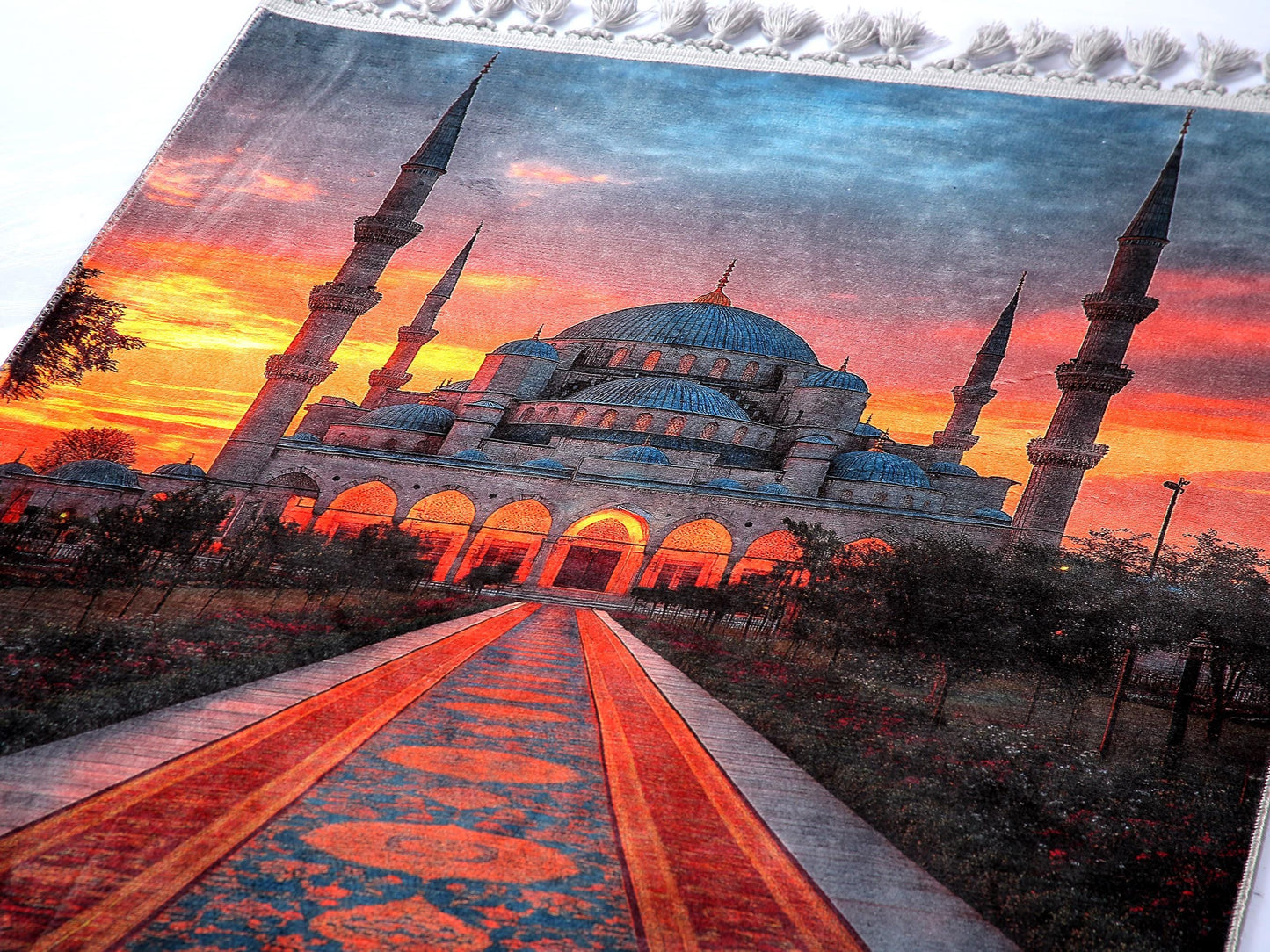 Turkish Prayer Rug, Ottoman Design Muslim Prayer Mat