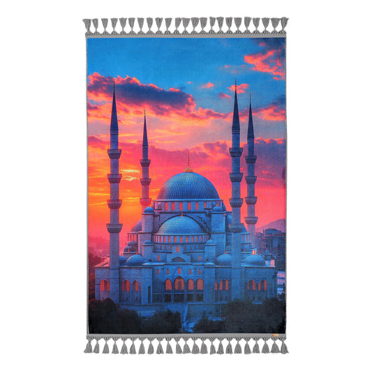 Turkish Prayer Rug, Ottoman Design, Soft Muslim Prayer Mat
