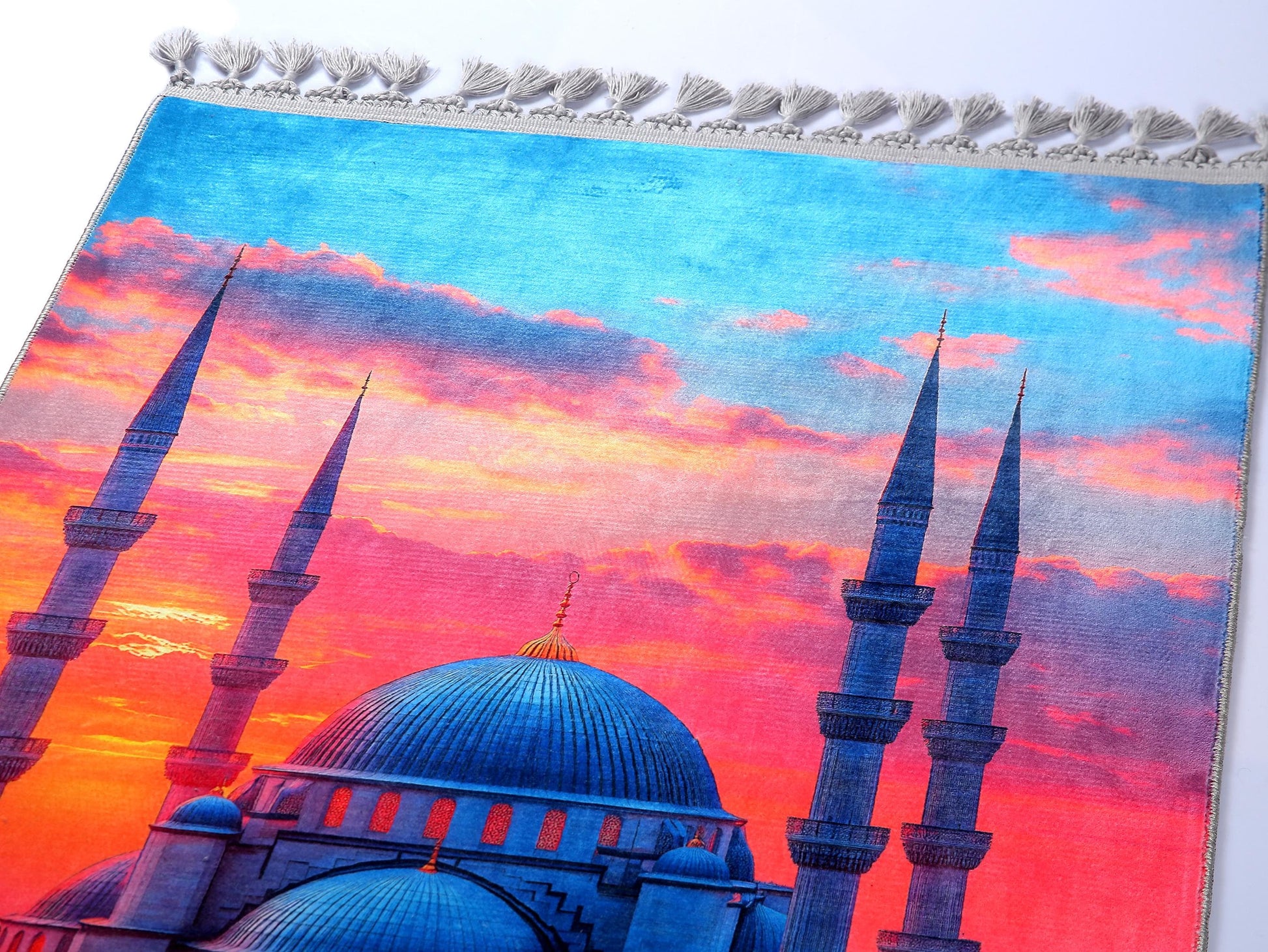 Turkish Prayer Rug, Ottoman Design, Soft Muslim Prayer Mat