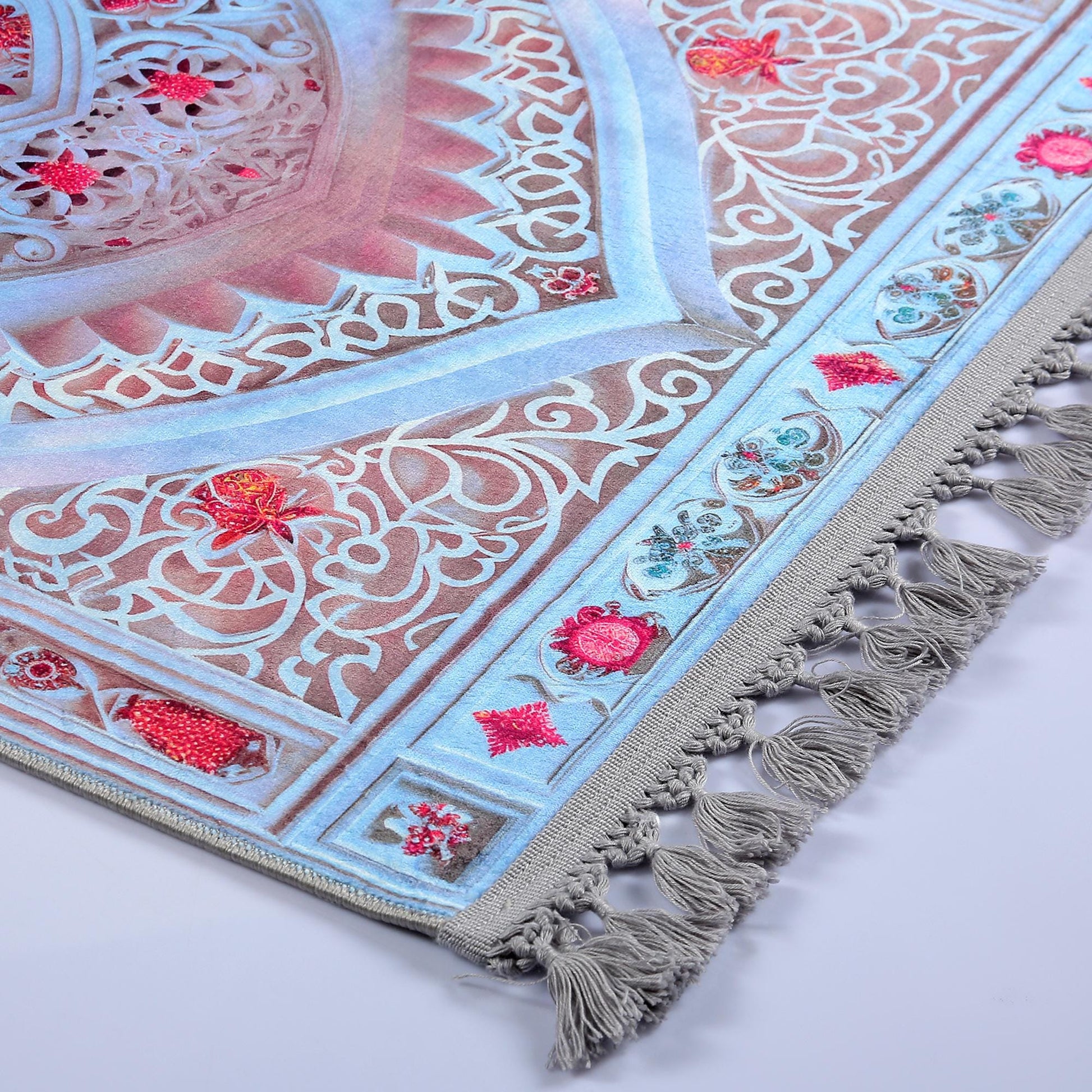 Turkish Prayer Rug, Soft Muslim Prayer Mat, Ottoman Design