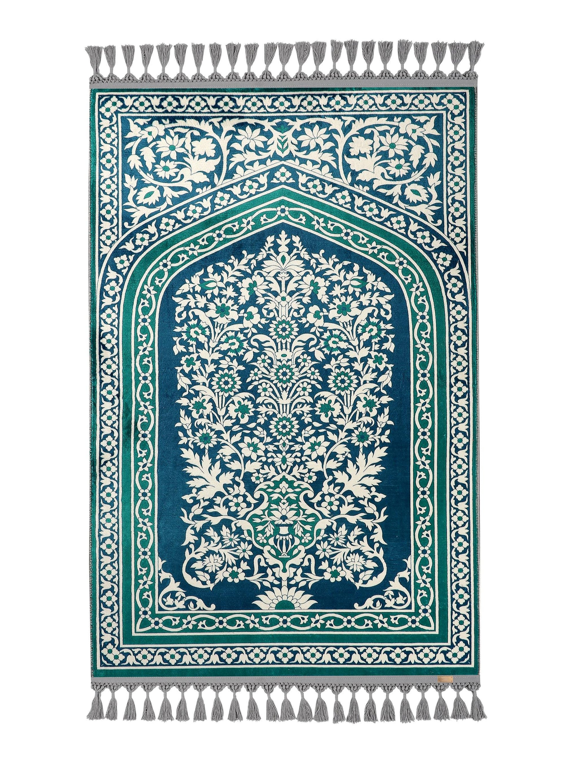 Turkish Prayer Rug, Soft Muslim Prayer Mat, Ottoman Design
