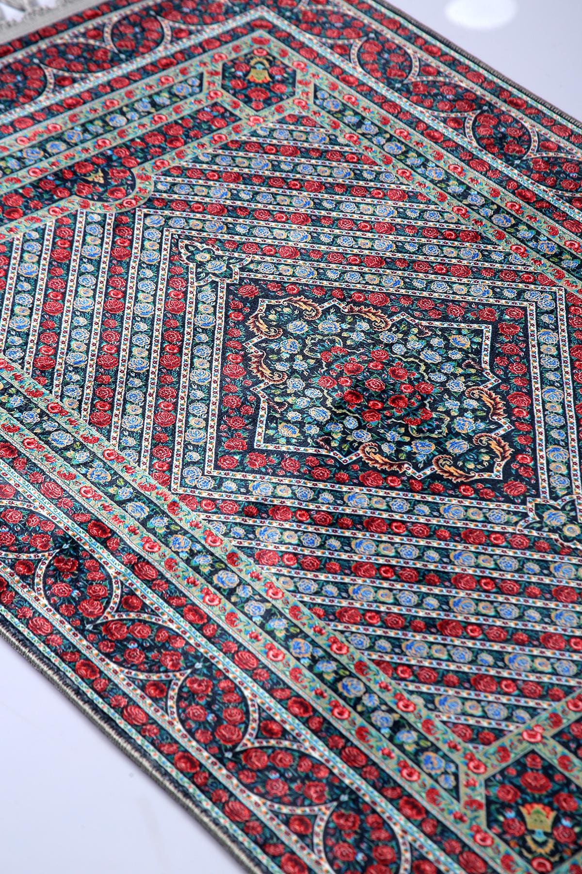 Turkish Prayer Rug, Ottoman Design, Soft Muslim Prayer Mat