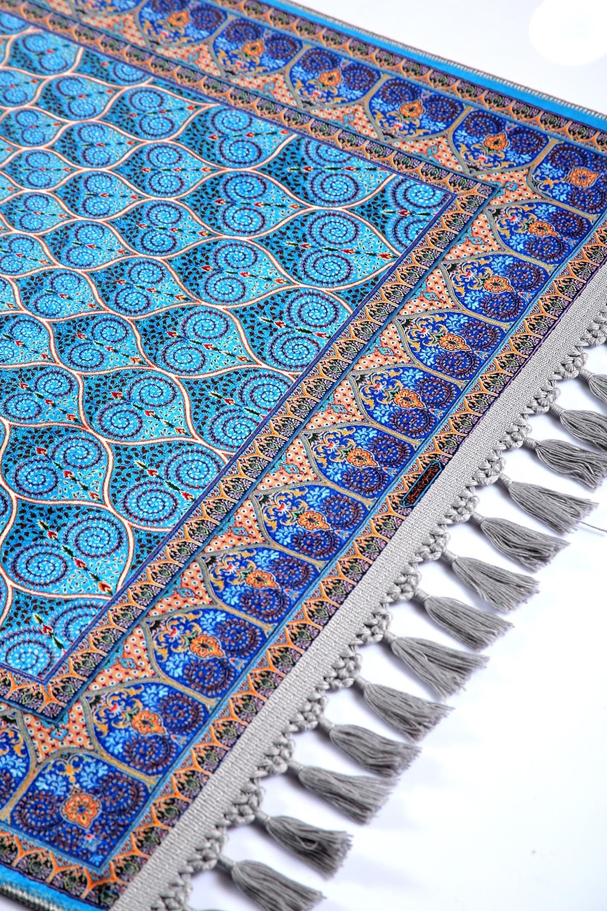 Turkish Prayer Rug, Ottoman Design, Soft Muslim Prayer Mat