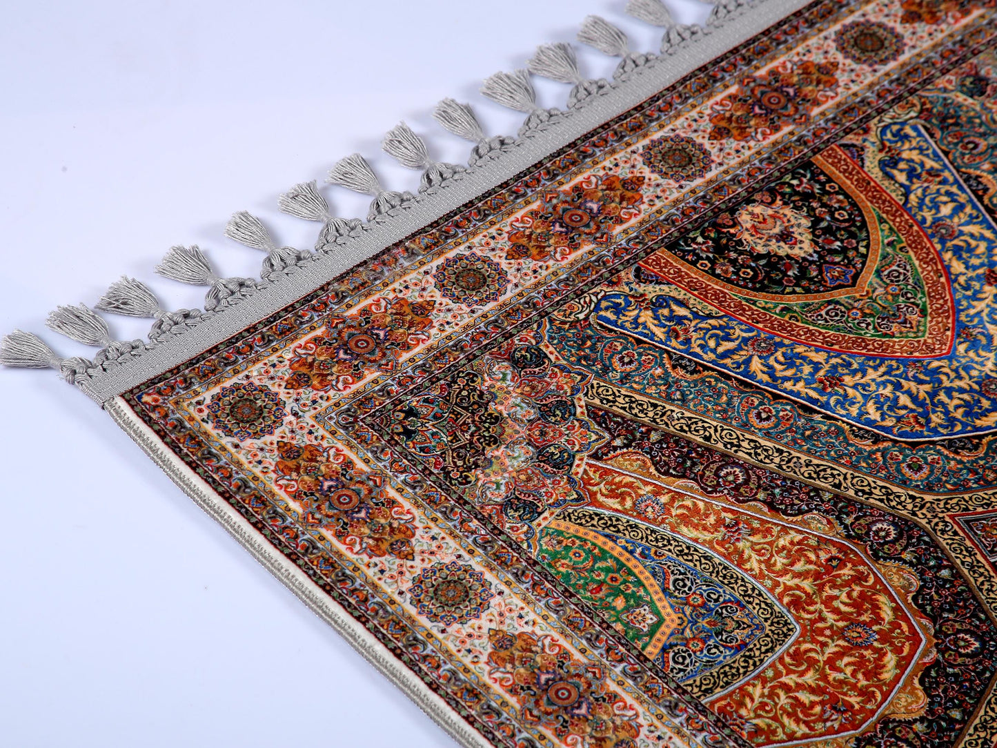 Turkish Prayer Rug, Soft Muslim Prayer Mat, Ottoman Design
