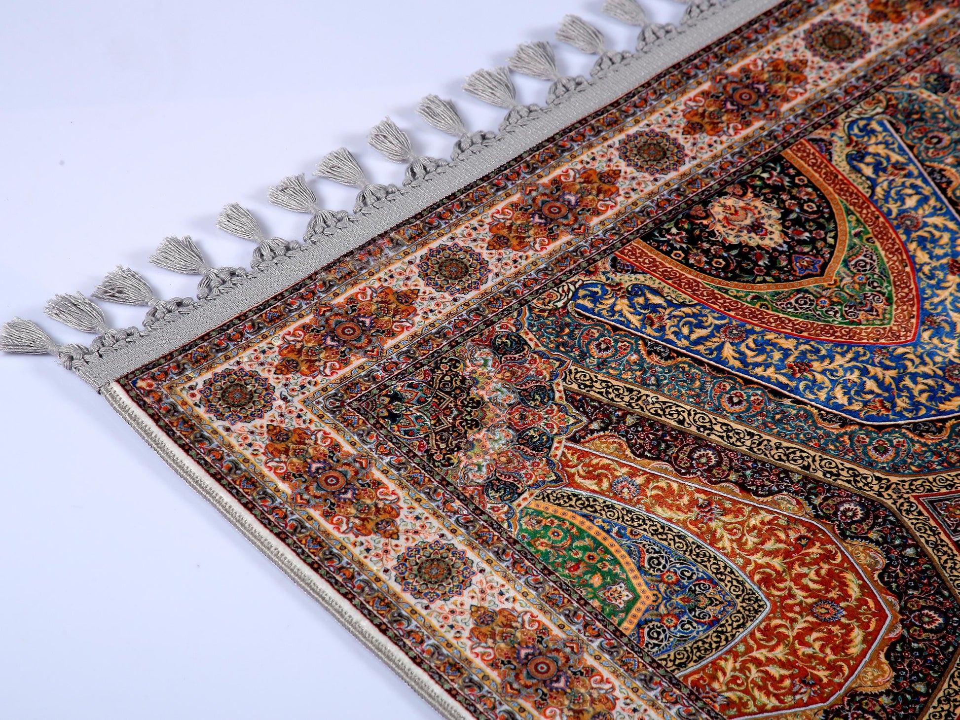 Turkish Prayer Rug, Soft Muslim Prayer Mat, Ottoman Design