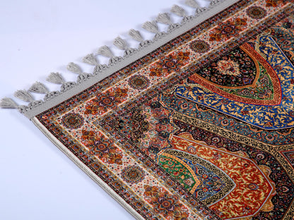 Turkish Prayer Rug, Soft Muslim Prayer Mat, Ottoman Design