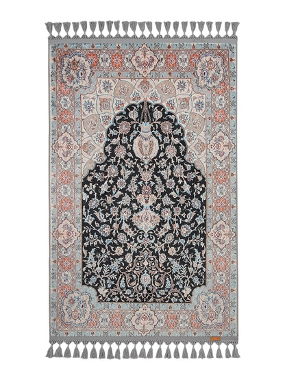 Turkish Prayer Rug, Soft Muslim Prayer Mat, Ottoman Design