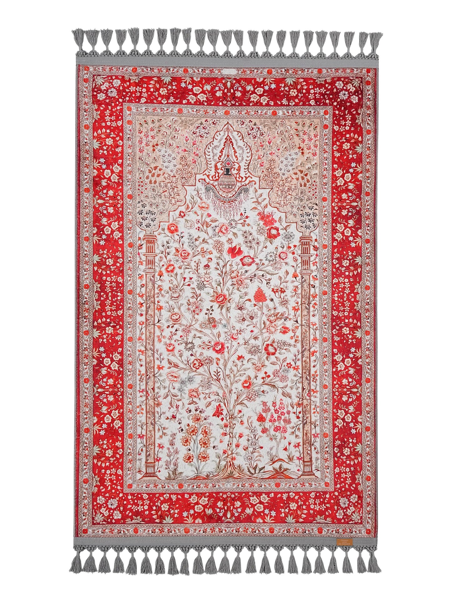 Turkish Floral Prayer Rug, Ottoman Design Seccade