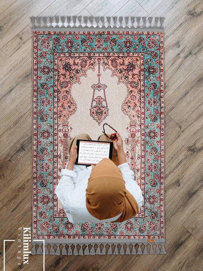 Turkish Prayer Rug, Ottoman Design, Muslim Prayer Mat
