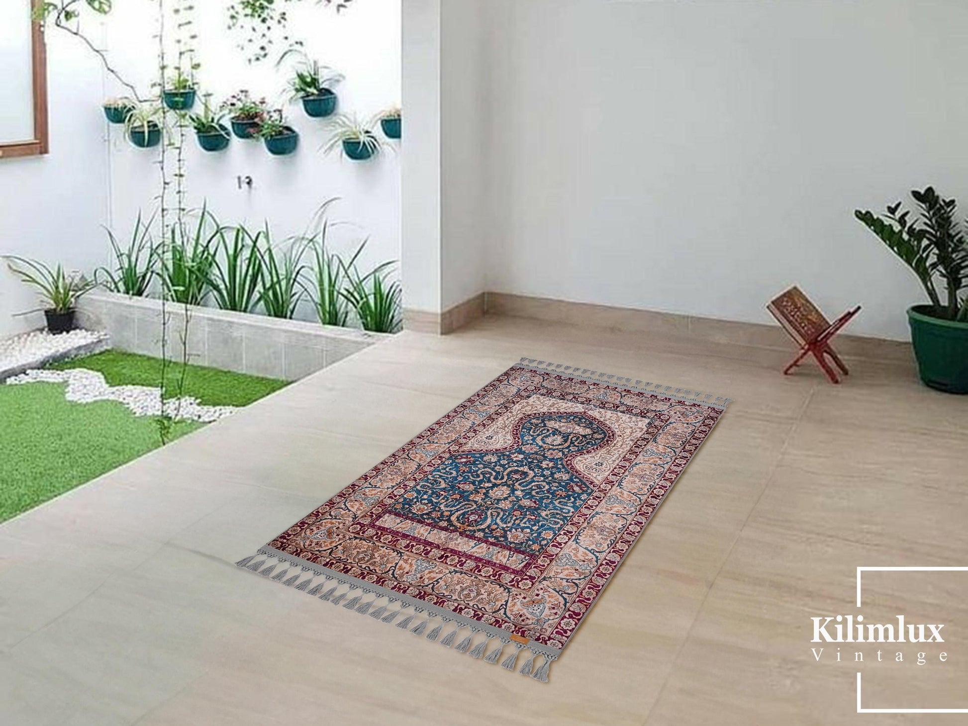 Turkish Prayer Rug, Digital Print Ottoman Design, Muslim Prayer Mat