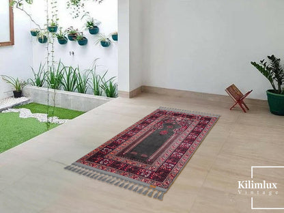Turkish Prayer Rug, Ottoman Design Muslim Prayer Mat