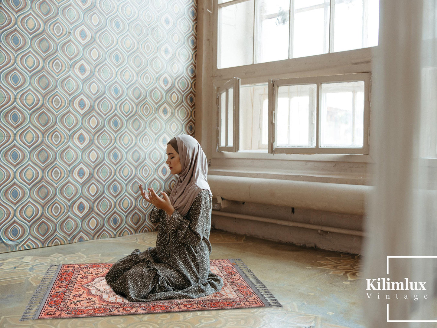 Turkish Prayer Rug, Ottoman Design, Soft Muslim Prayer Mat